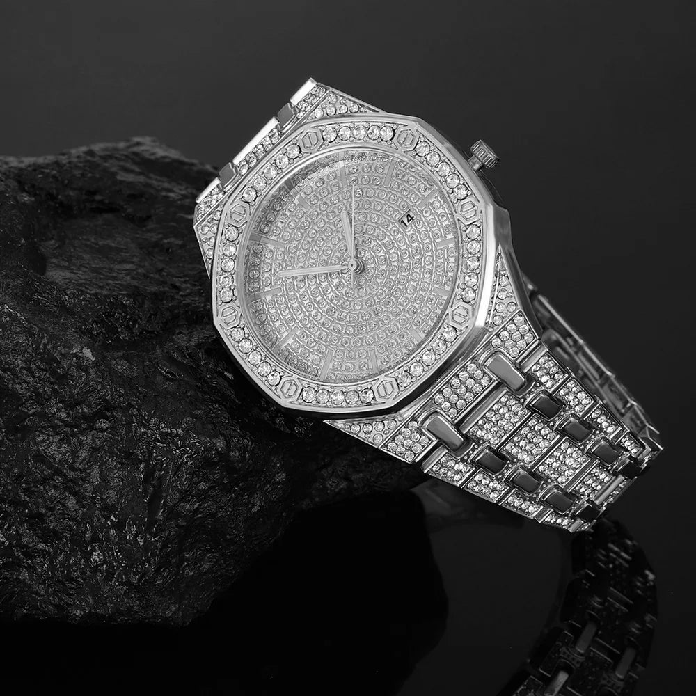 Iced Out Men’s Gold Diamond Luxury Watch