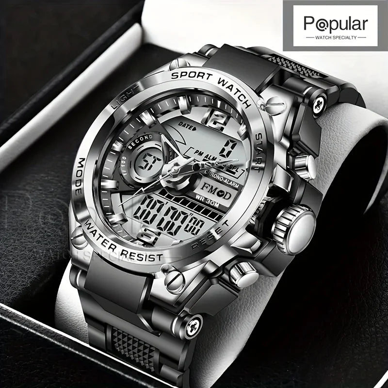 Digital Men Steel Military LED Quartz Watch