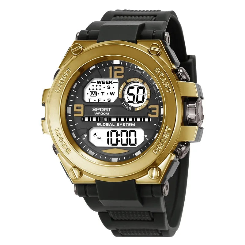 Multifunction Men’s Sports Watch with LED Dial