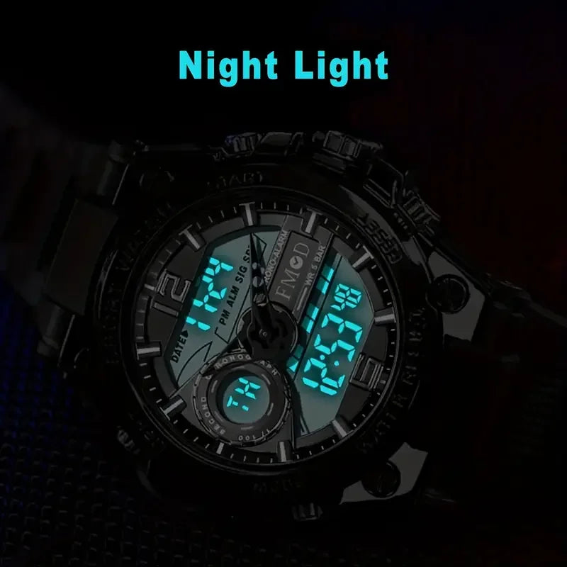 Digital Men Steel Military LED Quartz Watch