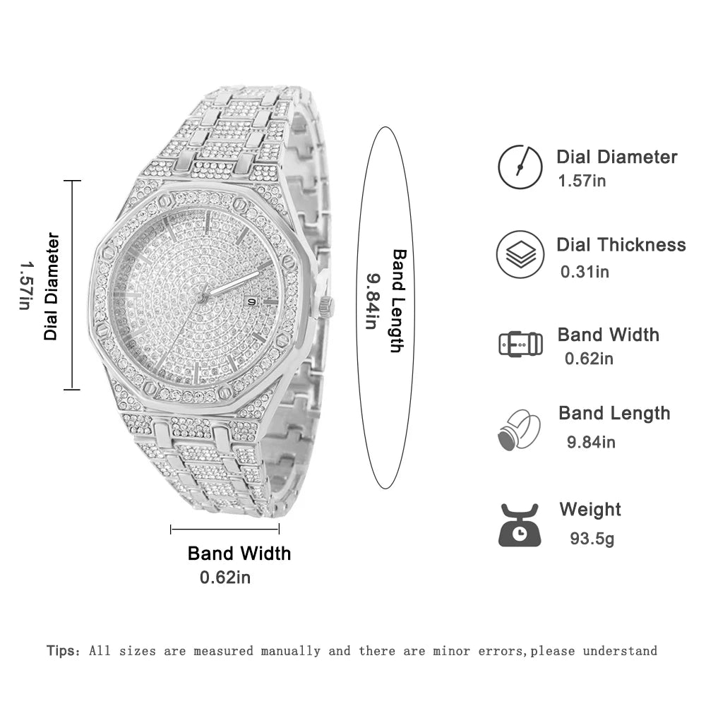 Iced Out Men’s Gold Diamond Luxury Watch