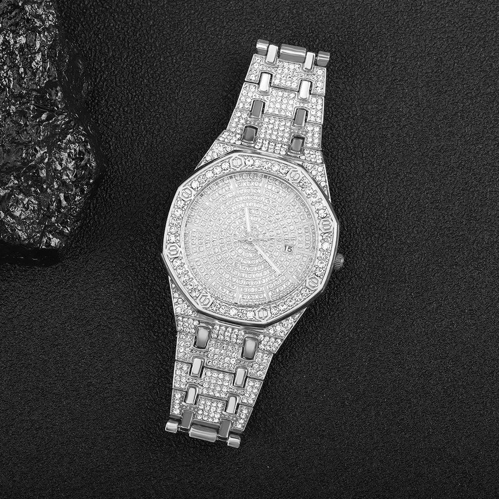 Iced Out Men’s Gold Diamond Luxury Watch