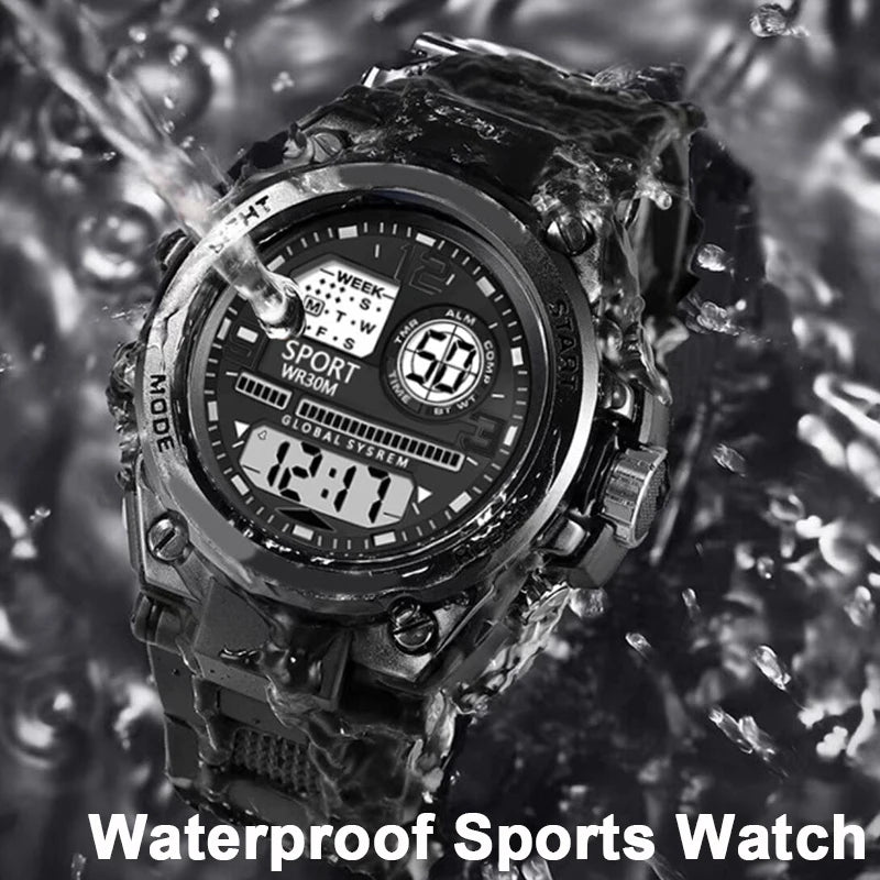 Multifunction Men’s Sports Watch with LED Dial