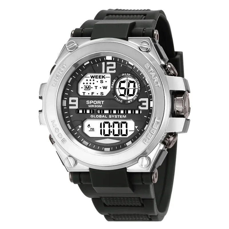 Multifunction Men’s Sports Watch with LED Dial