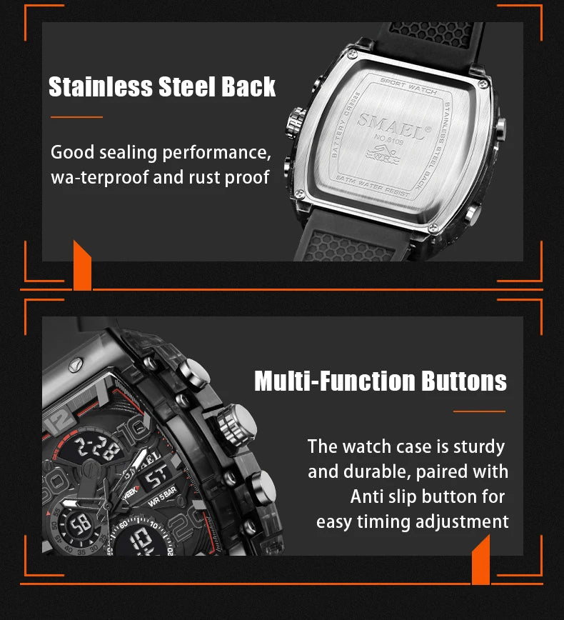 SMAEL 8109 Dual-Display Electronic Watch