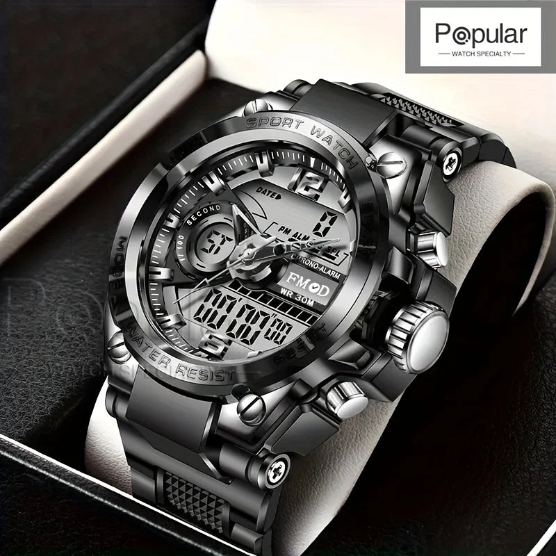 Digital Men Steel Military LED Quartz Watch
