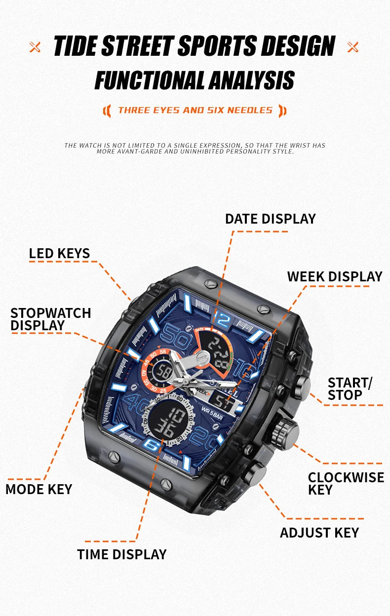 SMAEL 8109 Dual-Display Electronic Watch