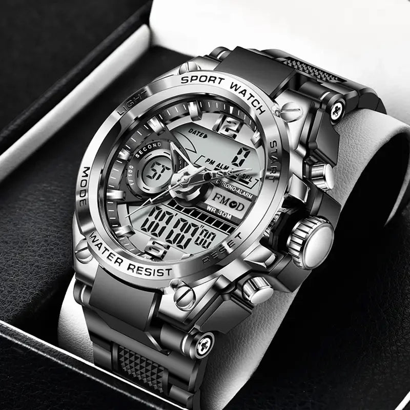 Digital Men Steel Military LED Quartz Watch