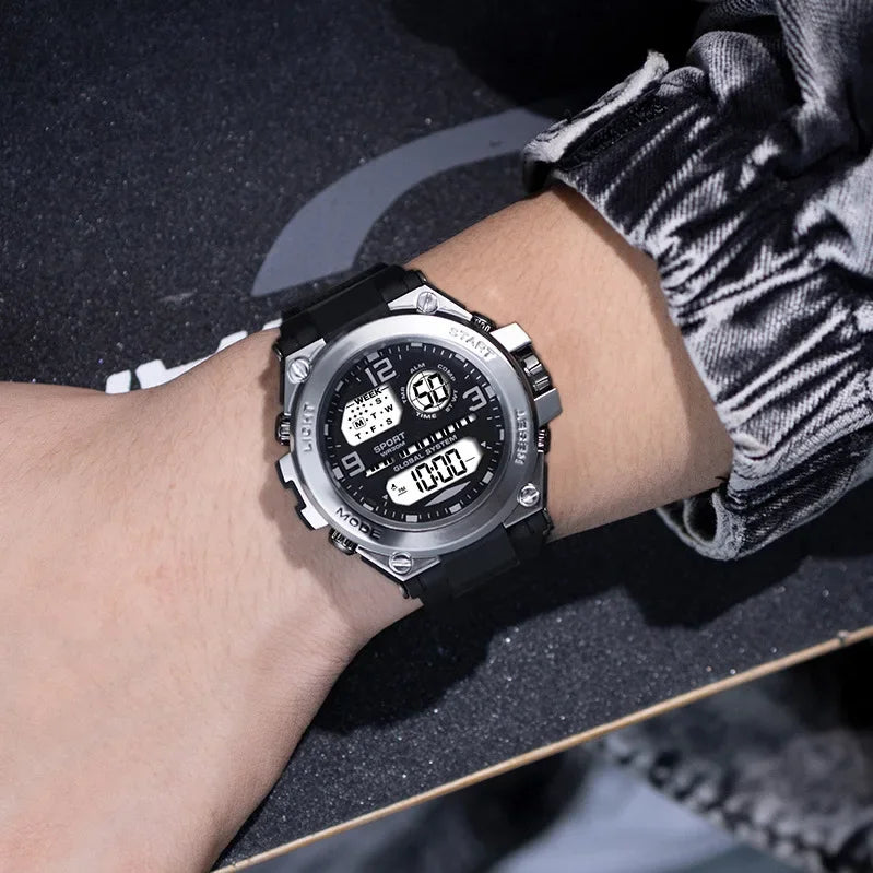 Multifunction Men’s Sports Watch with LED Dial