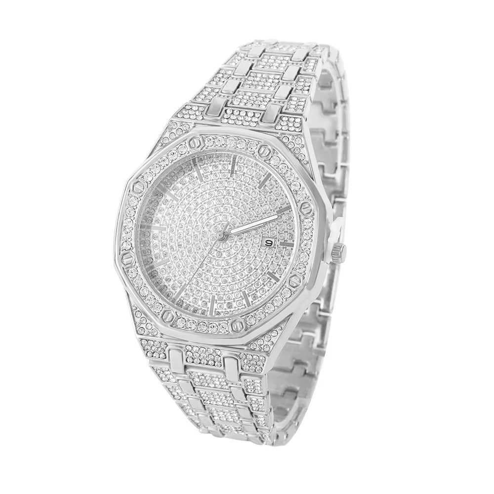 Iced Out Men’s Gold Diamond Luxury Watch