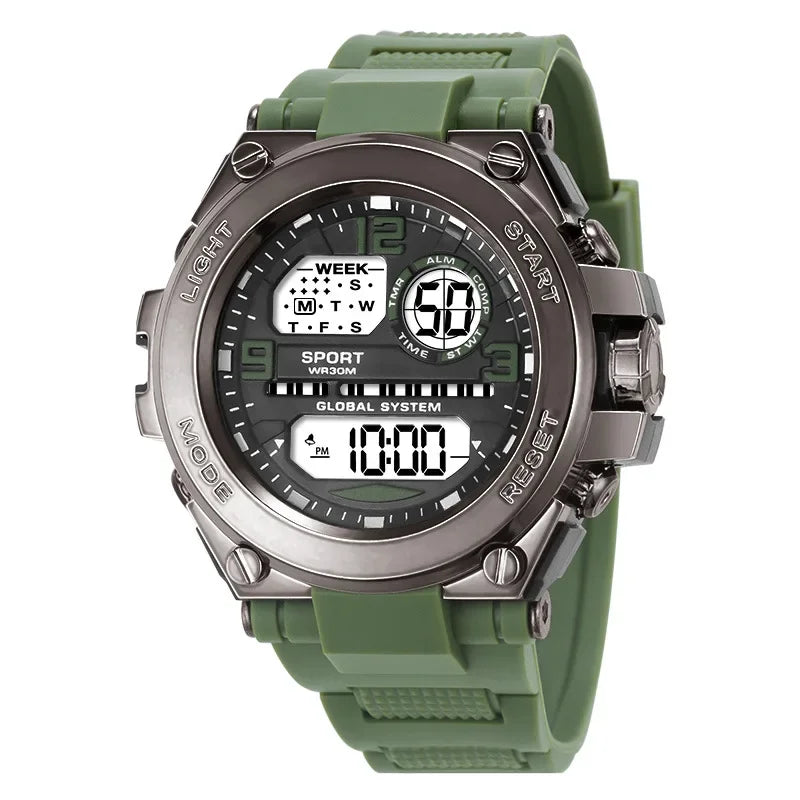 Multifunction Men’s Sports Watch with LED Dial