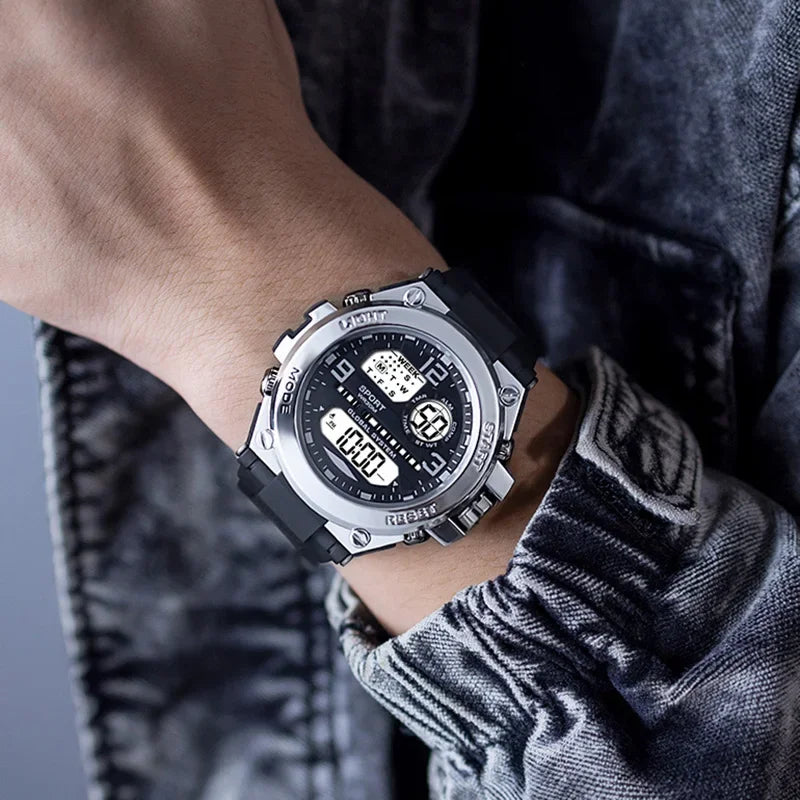 Multifunction Men’s Sports Watch with LED Dial