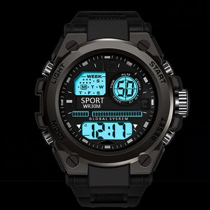 Multifunction Men’s Sports Watch with LED Dial