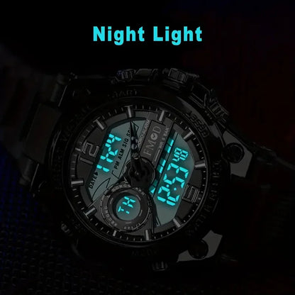 Digital Men Steel Military LED Quartz Watch