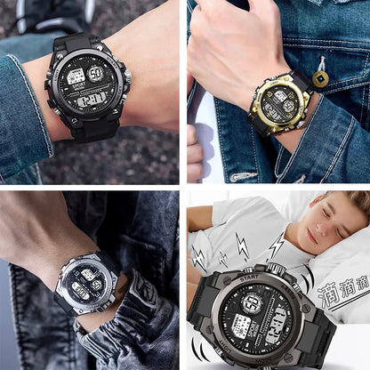 Multifunction Men’s Sports Watch with LED Dial