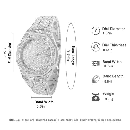 Iced Out Men’s Gold Diamond Luxury Watch