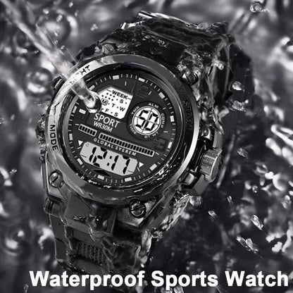Multifunction Men’s Sports Watch with LED Dial