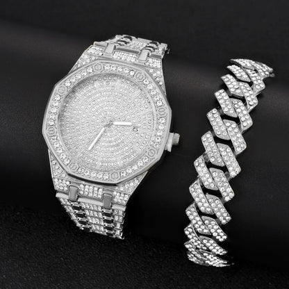 Iced Out Men’s Gold Diamond Luxury Watch